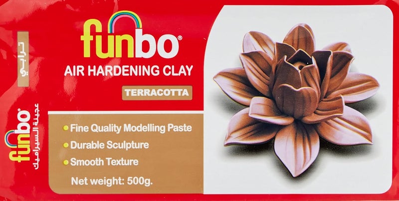 CLIPS Funbo Air Hardening Clay 500 Gms Terracota, Terracotta, 250 Grams- Pack Of 02 - Image 3